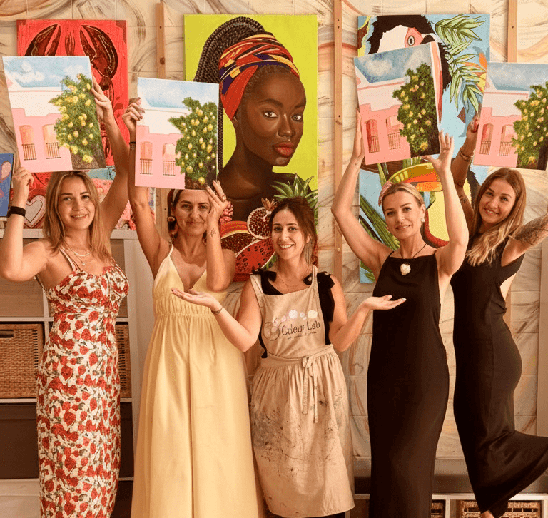 Adult painting workshop and creative celebration in Estepona